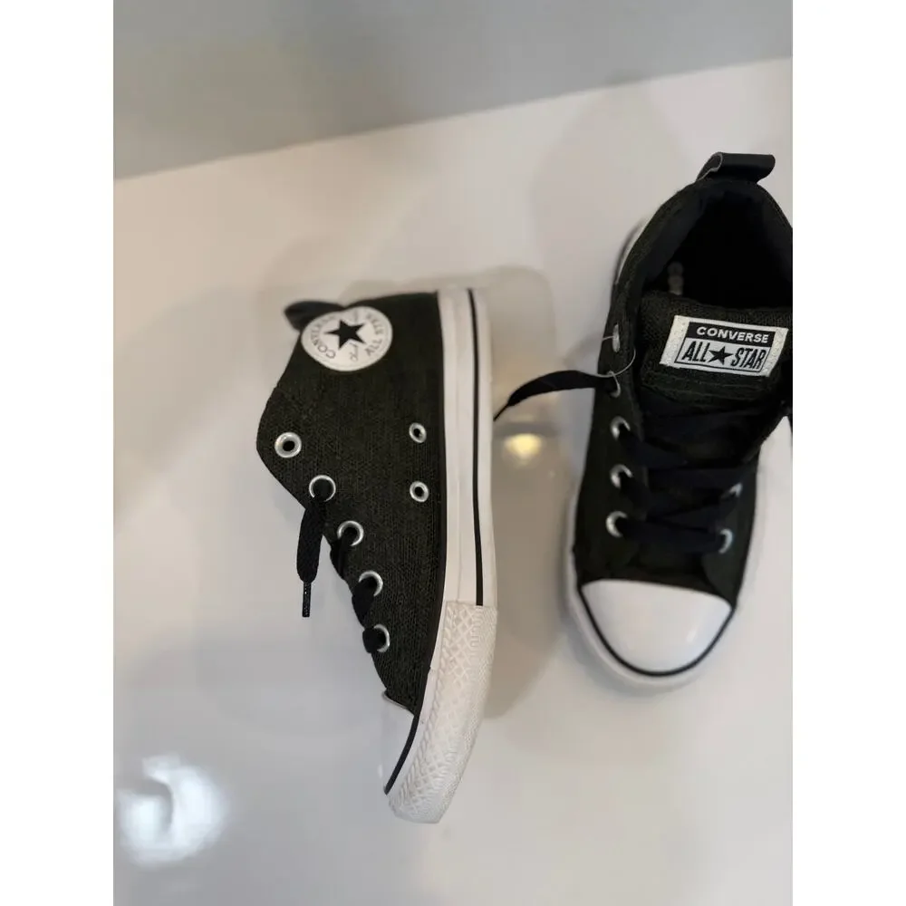 Olive Green Converse All Star Mesh High Top Sneakers Kids Youth Shoes